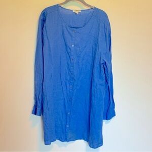 Eileen Fisher Blue Button-Down Dress